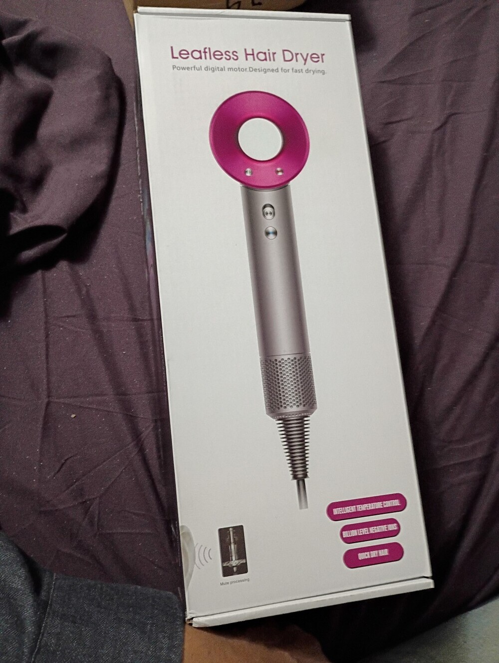 Leafless Hair Dryer - Silver and Pink